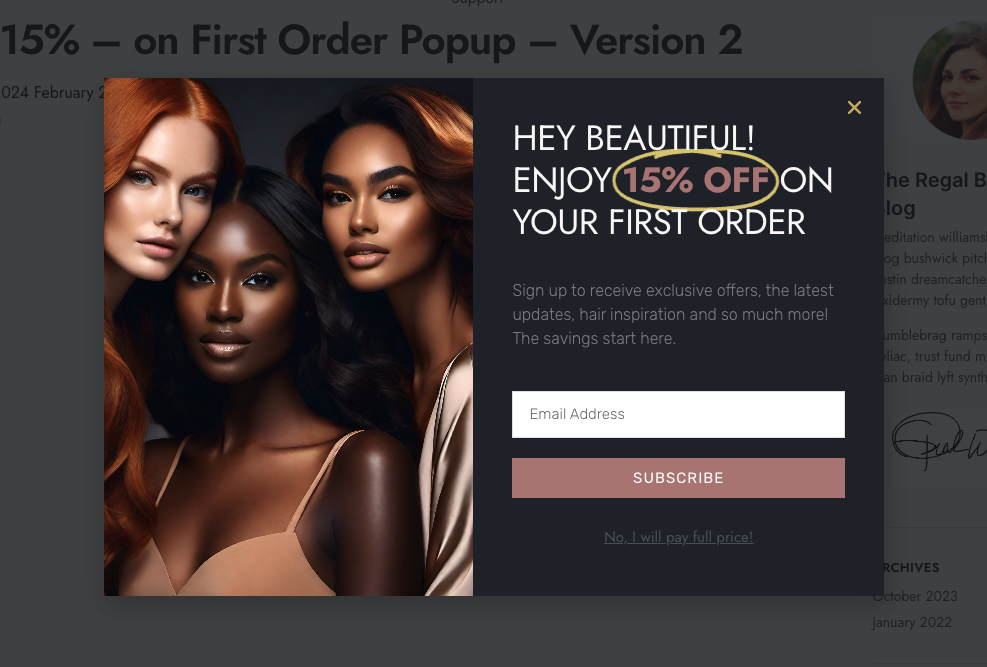 Elementor Popup - Juan Perez - Sweet Media Digital Agency